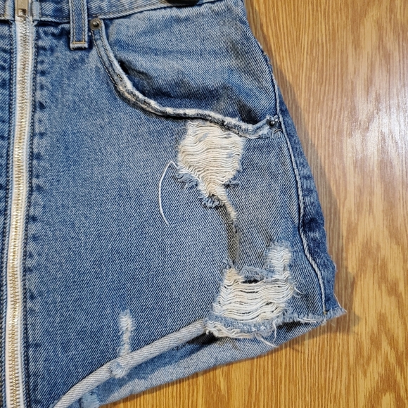 Carmar Beatrice distressed zip front denim skirt - Picture 5 of 12